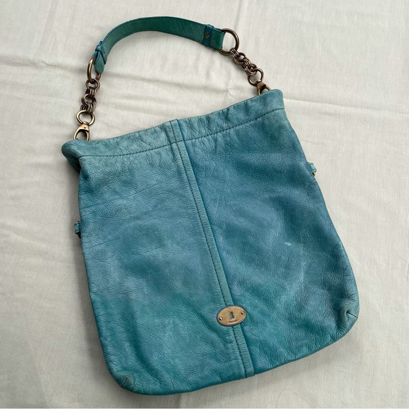 ⭐️ 5/$50 - Fossil vintage teal leather tote bag - Picture 3 of 7